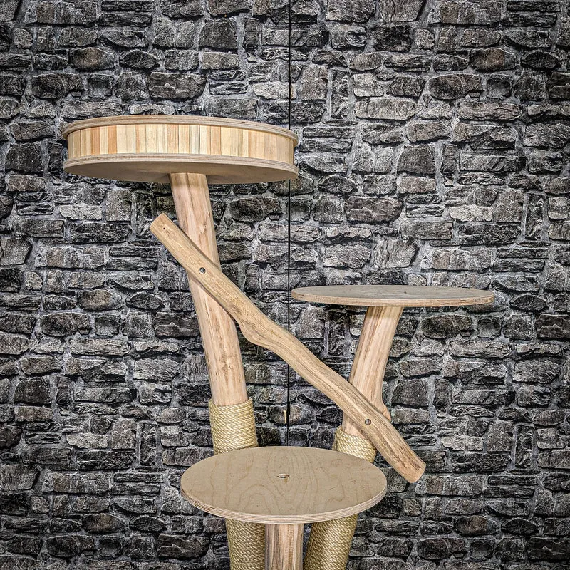 Naturkratzbaum 3493 Kratzbaum Natur Holz Design 124 cm hoch Katzenbaum