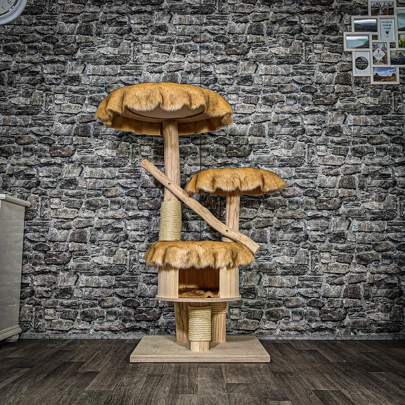 Naturkratzbaum 3492 Kratzbaum Natur Holz Design 125 cm hoch Katzenbaum