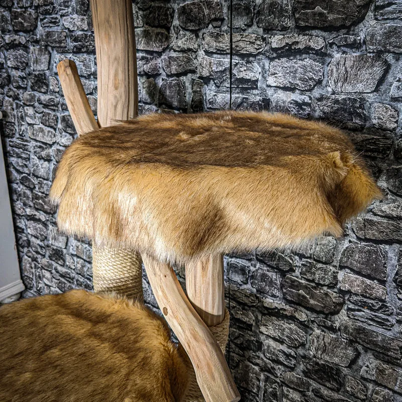 Naturkratzbaum 3492 Kratzbaum Natur Holz Design 125 cm hoch Katzenbaum