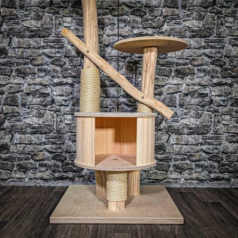 Naturkratzbaum 3492 Kratzbaum Natur Holz Design 125 cm hoch Katzenbaum