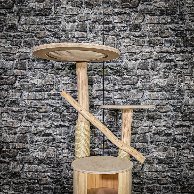 Naturkratzbaum 3492 Kratzbaum Natur Holz Design 125 cm hoch Katzenbaum