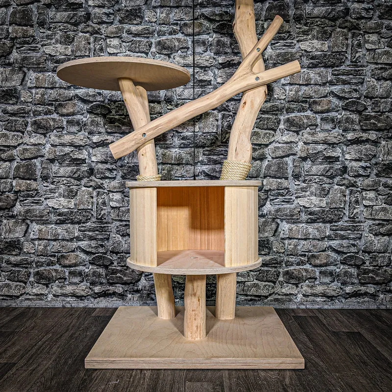 Naturkratzbaum 3490 Kratzbaum Natur Holz Design 124 cm hoch Katzenbaum