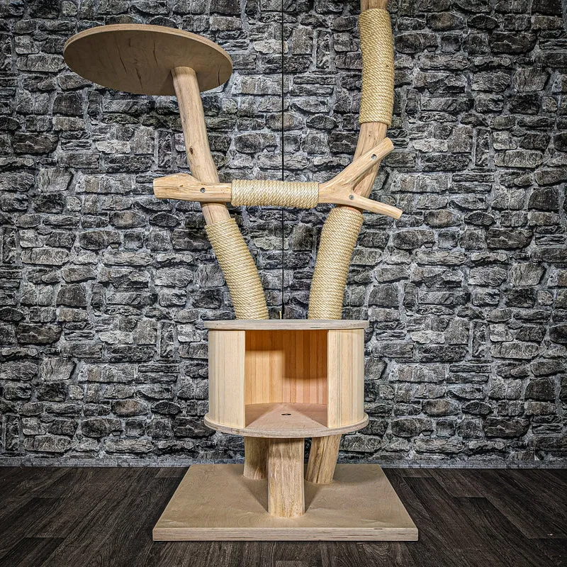 Naturkratzbaum 3487 Kratzbaum Natur Holz Design 157 cm hoch Katzenbaum