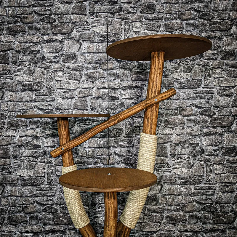 Outdoor Naturkratzbaum 3485 Kratzbaum Natur Holz Design 118 cm hoch Katzenbaum