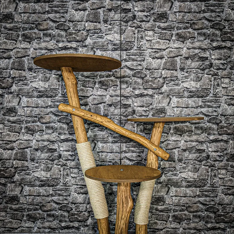Outdoor Naturkratzbaum 3483 Kratzbaum Natur Holz Design 118 cm hoch Katzenbaum