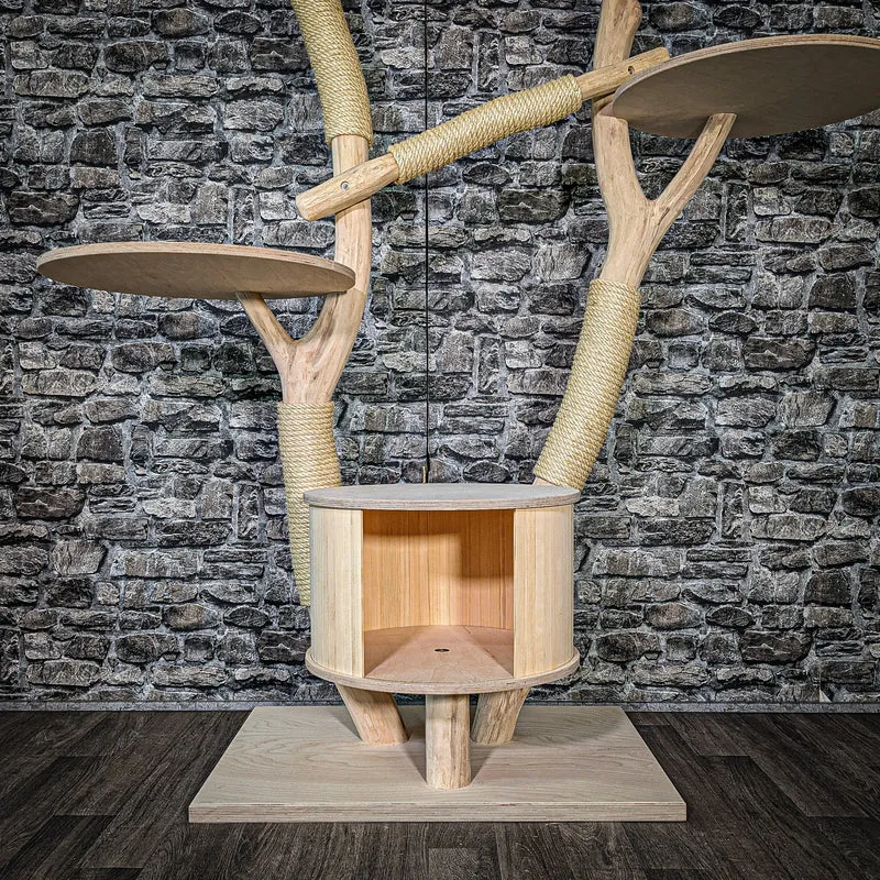 Naturkratzbaum 3480 Kratzbaum Natur Holz Design 166 cm hoch Katzenbaum