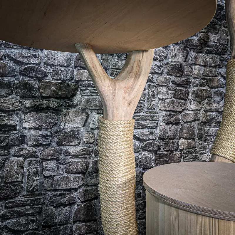 Naturkratzbaum 3480 Kratzbaum Natur Holz Design 166 cm hoch Katzenbaum