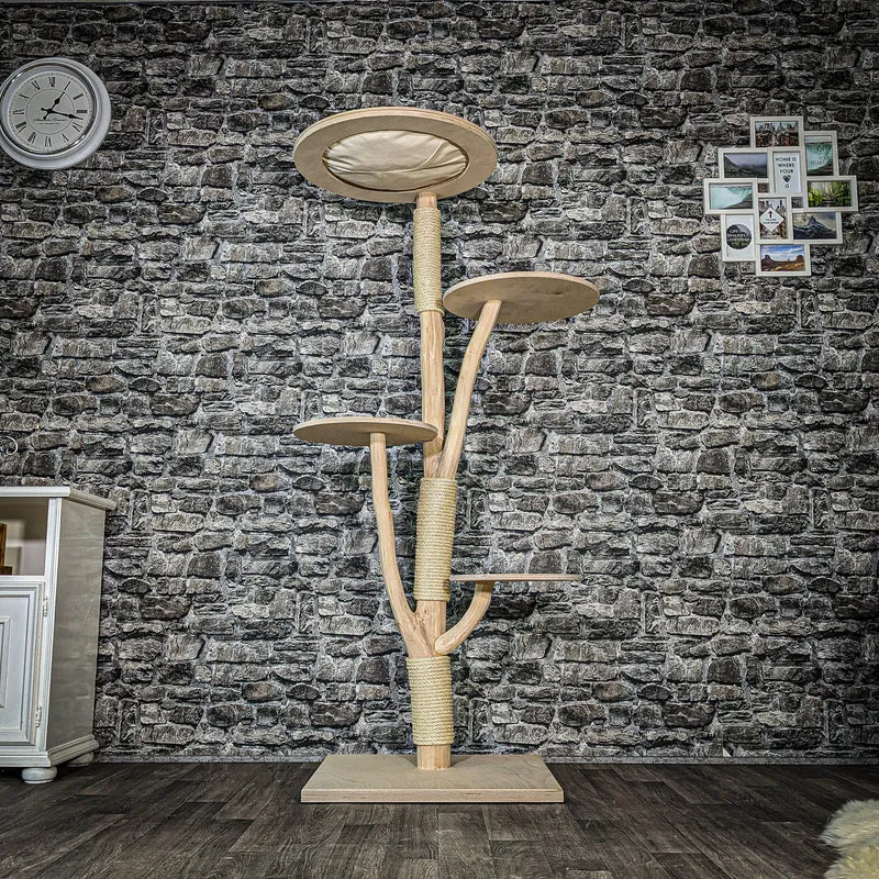Naturkratzbaum 3479 Kratzbaum Natur Holz Design 173 cm hoch Katzenbaum