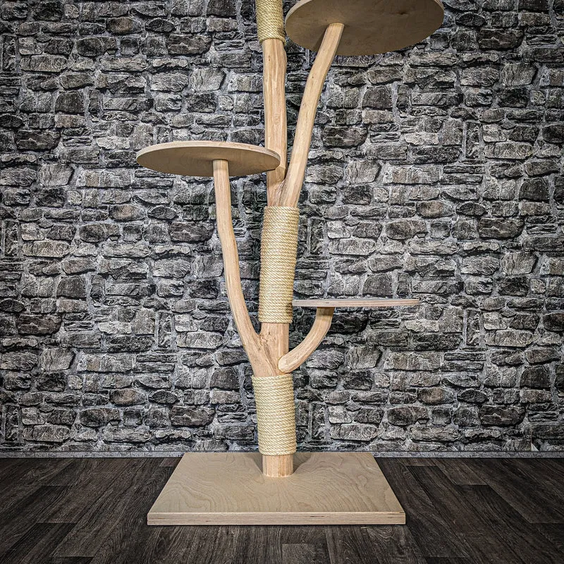 Naturkratzbaum 3479 Kratzbaum Natur Holz Design 173 cm hoch Katzenbaum