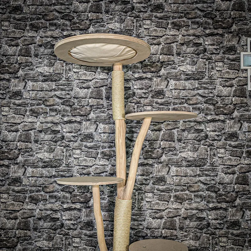 Naturkratzbaum 3479 Kratzbaum Natur Holz Design 173 cm hoch Katzenbaum