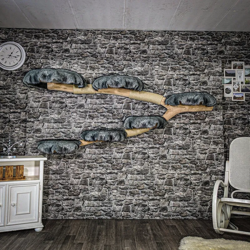 RESERVIERT - Wandkratzbaum 3486 Naturkratzbaum 210 cm lang Kratzbaum Natur Holz Design