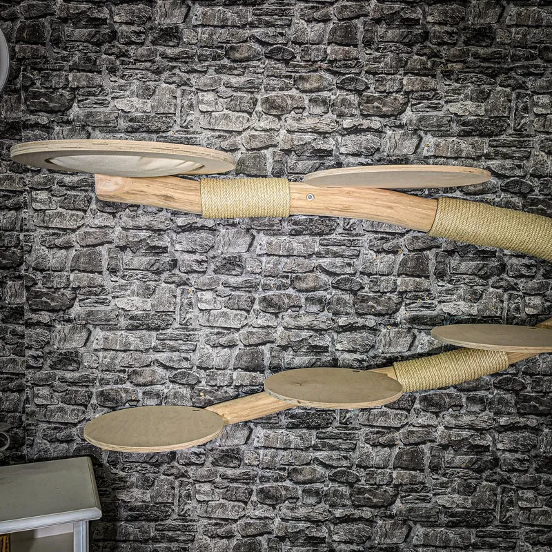 RESERVIERT - Wandkratzbaum 3486 Naturkratzbaum 210 cm lang Kratzbaum Natur Holz Design