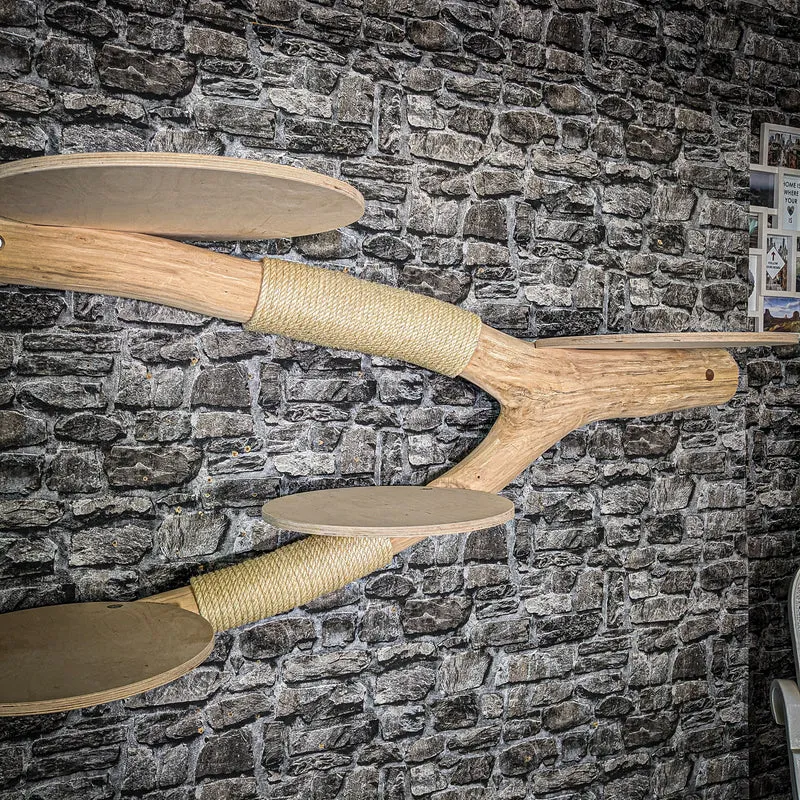 RESERVIERT - Wandkratzbaum 3486 Naturkratzbaum 210 cm lang Kratzbaum Natur Holz Design