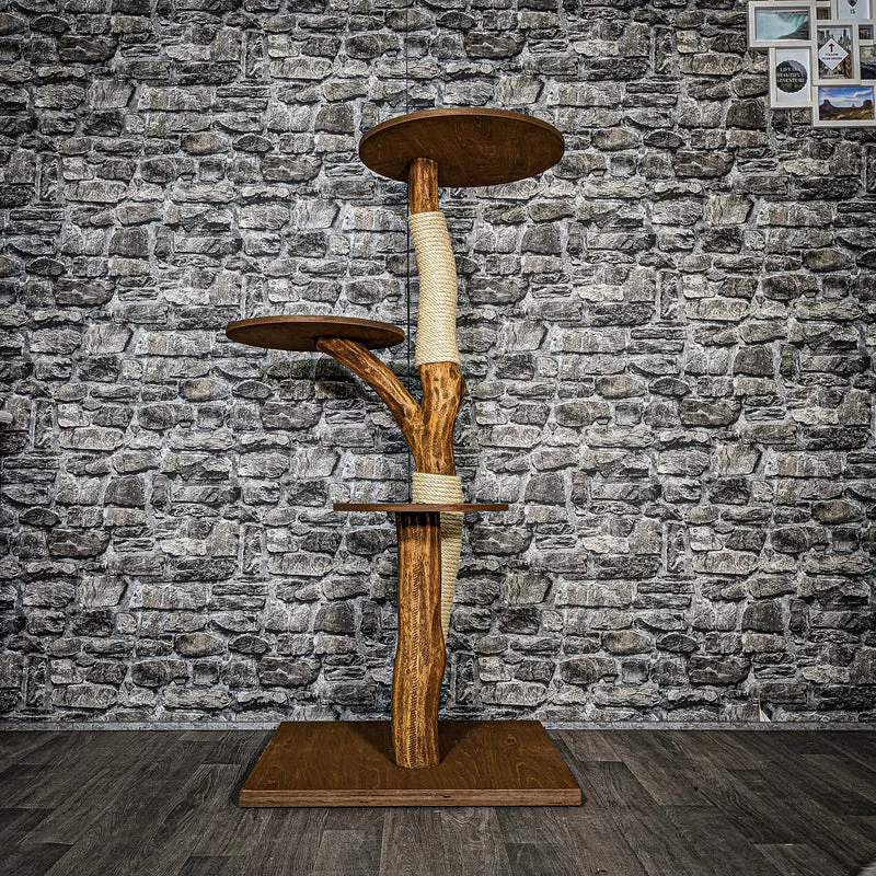 Outdoor Naturkratzbaum 3472 Kratzbaum Natur Holz Design 133 cm hoch Katzenbaum