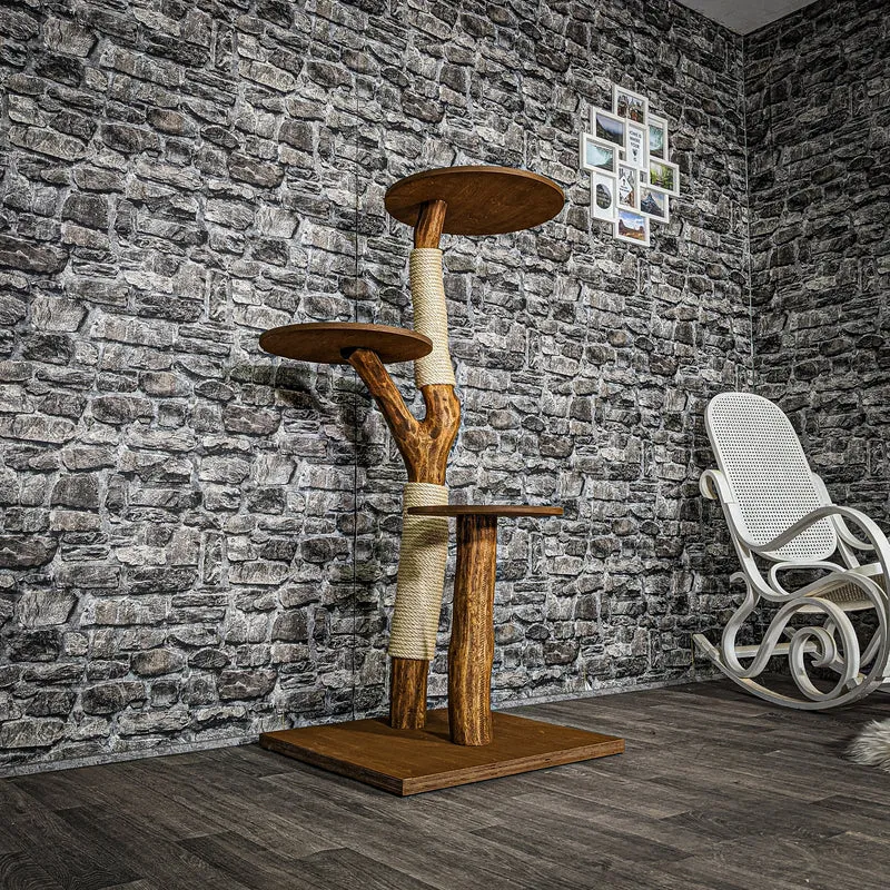 Outdoor Naturkratzbaum 3472 Kratzbaum Natur Holz Design 133 cm hoch Katzenbaum