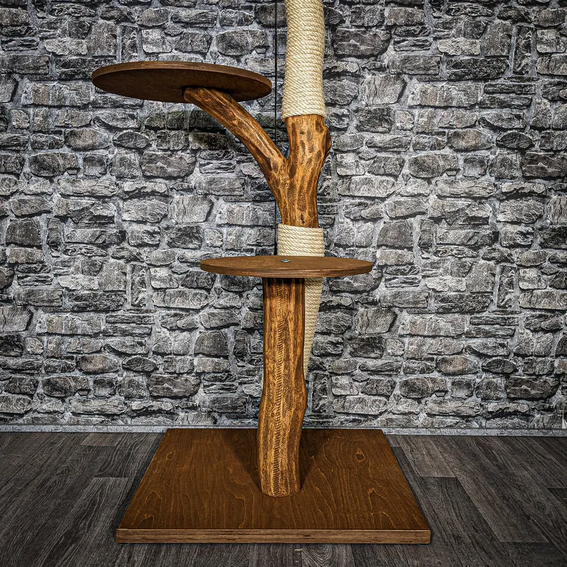 Outdoor Naturkratzbaum 3472 Kratzbaum Natur Holz Design 133 cm hoch Katzenbaum
