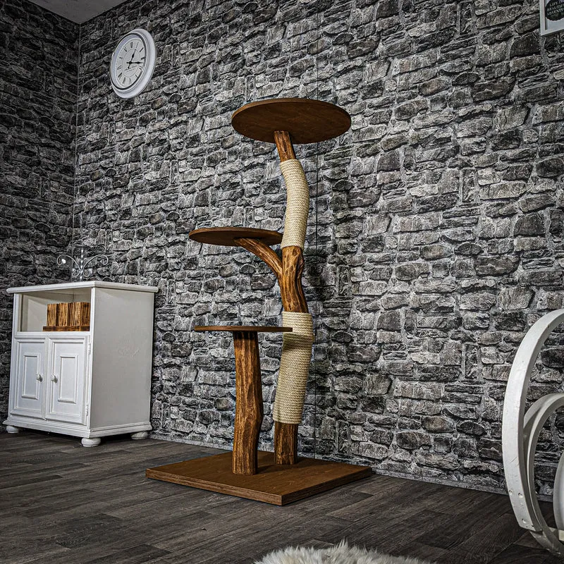 Outdoor Naturkratzbaum 3472 Kratzbaum Natur Holz Design 133 cm hoch Katzenbaum