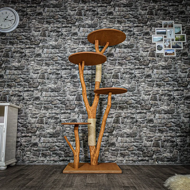 Outdoor Naturkratzbaum 3471 Kratzbaum Natur Holz Design 166 cm hoch Katzenbaum