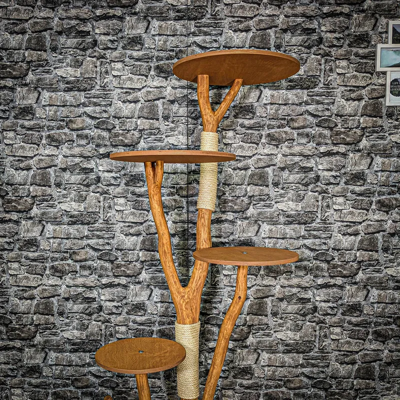 Outdoor Naturkratzbaum 3471 Kratzbaum Natur Holz Design 166 cm hoch Katzenbaum