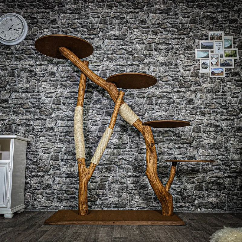 Outdoor Naturkratzbaum 3470 Kratzbaum Natur Holz Design 166 cm hoch Katzenbaum