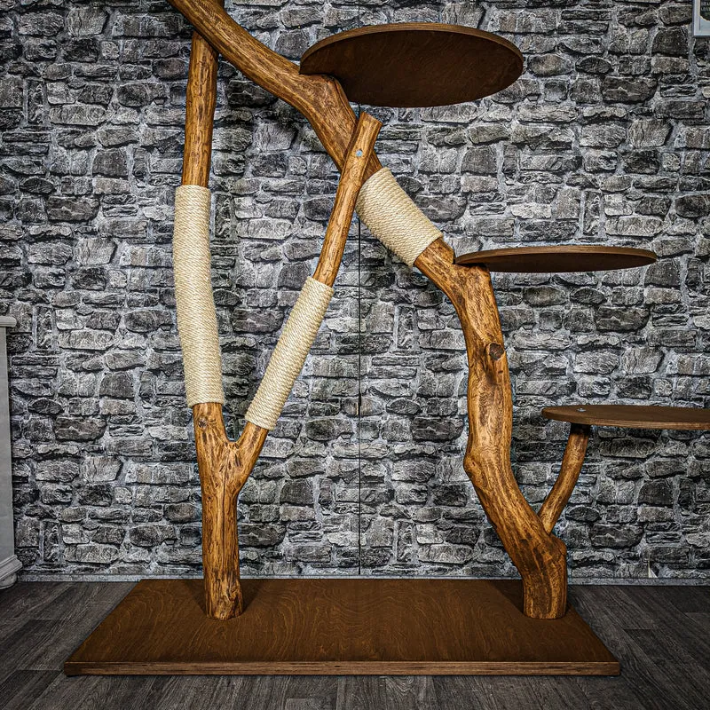 Outdoor Naturkratzbaum 3470 Kratzbaum Natur Holz Design 166 cm hoch Katzenbaum