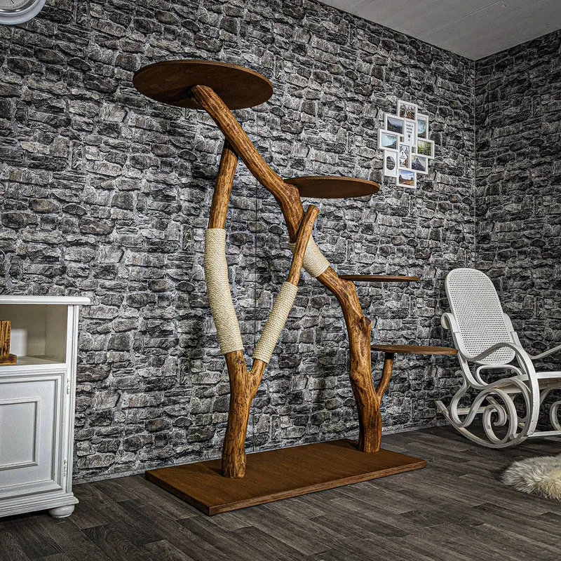 Outdoor Naturkratzbaum 3470 Kratzbaum Natur Holz Design 166 cm hoch Katzenbaum