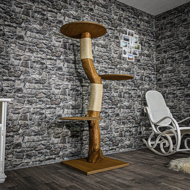 Outdoor Naturkratzbaum 3468 Kratzbaum Natur Holz Design 166 cm hoch Katzenbaum
