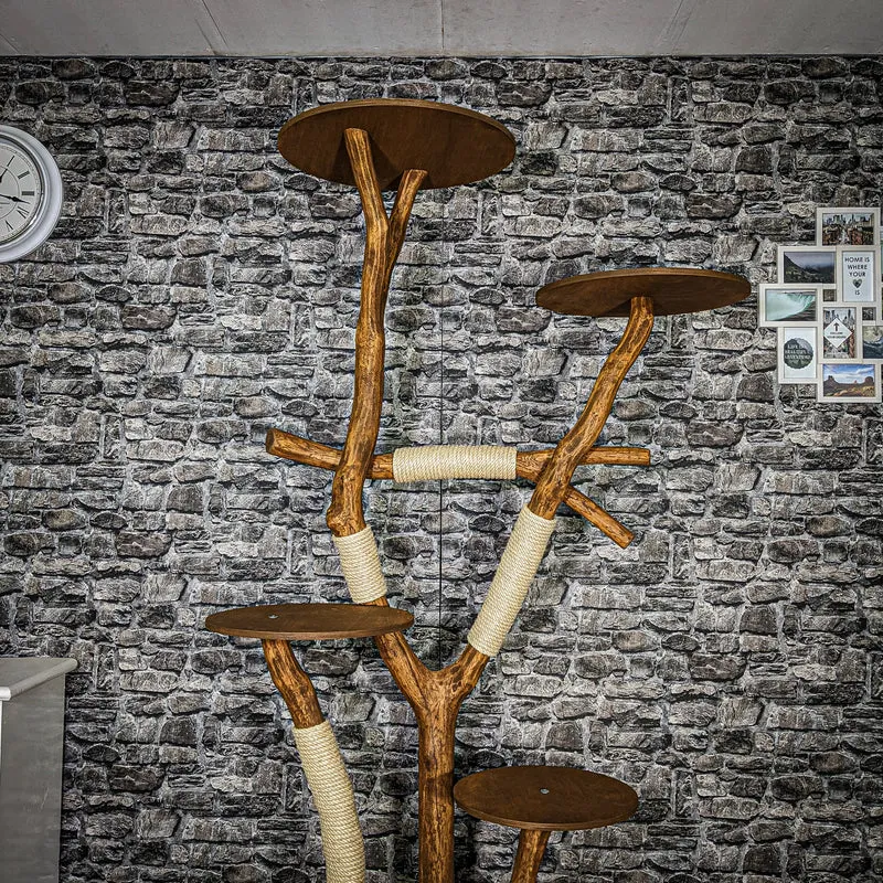 Outdoor Naturkratzbaum 3466 Kratzbaum Natur Holz Design 206 cm hoch Katzenbaum
