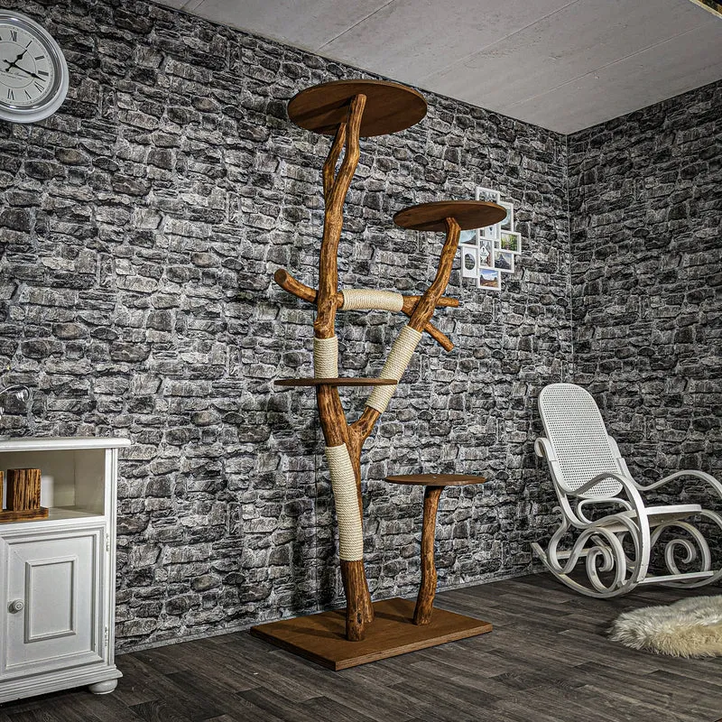 Outdoor Naturkratzbaum 3466 Kratzbaum Natur Holz Design 206 cm hoch Katzenbaum