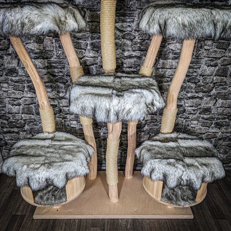 Naturkratzbaum 3474 Kratzbaum Natur Holz Design 198 cm hoch Katzenbaum