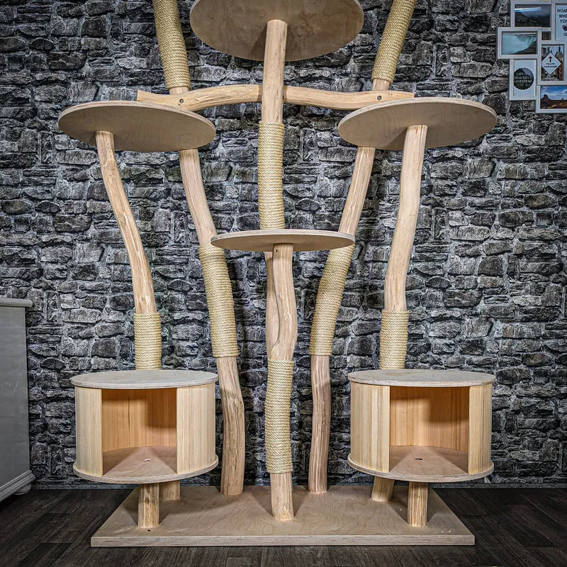 Naturkratzbaum 3474 Kratzbaum Natur Holz Design 198 cm hoch Katzenbaum