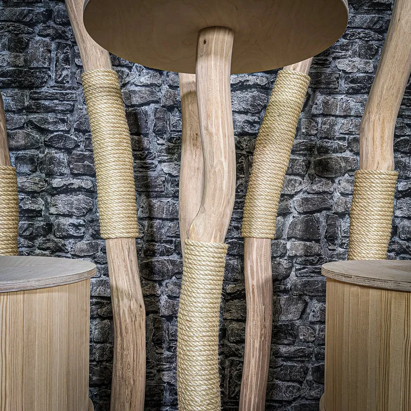 Naturkratzbaum 3474 Kratzbaum Natur Holz Design 198 cm hoch Katzenbaum