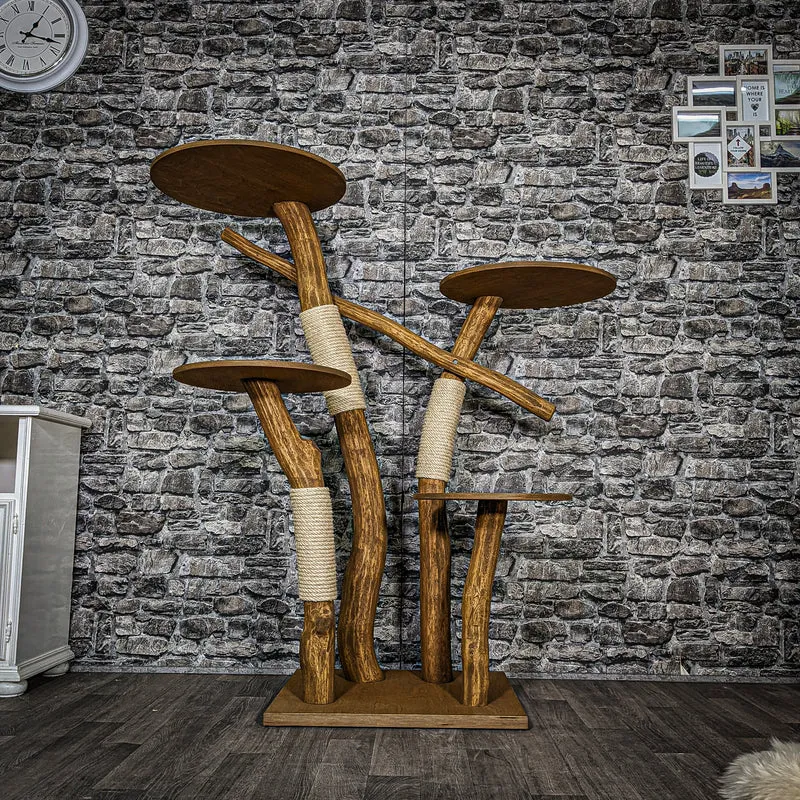 Outdoor Naturkratzbaum 3465 Kratzbaum Natur Holz Design 141 cm hoch Katzenbaum
