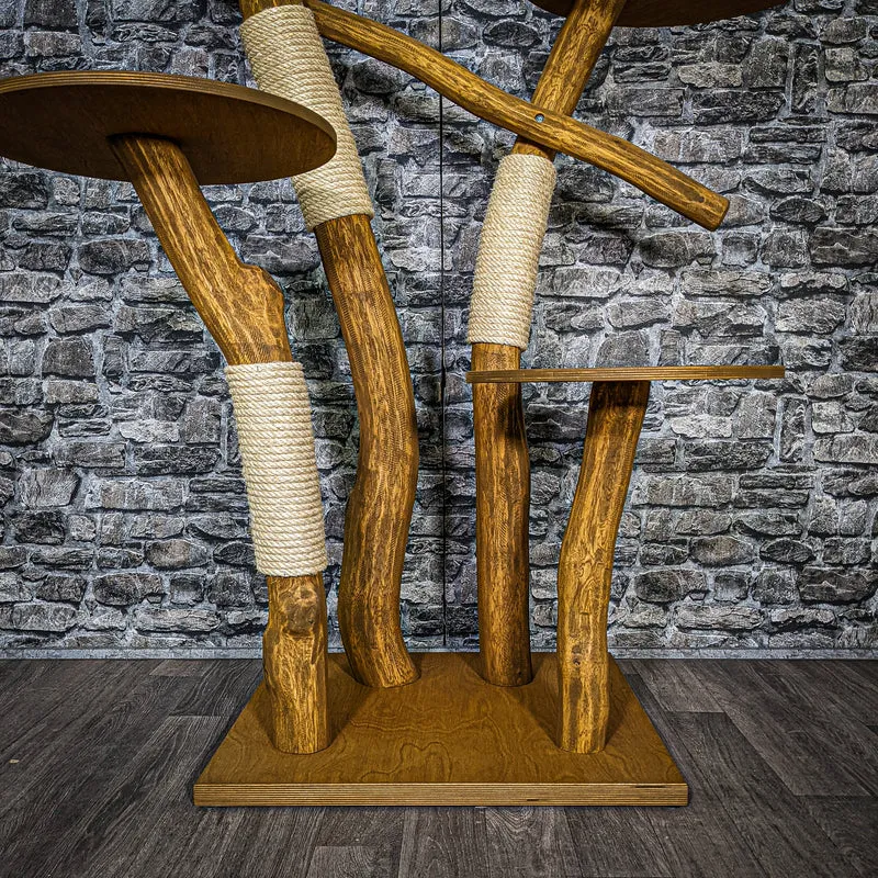 Outdoor Naturkratzbaum 3465 Kratzbaum Natur Holz Design 141 cm hoch Katzenbaum