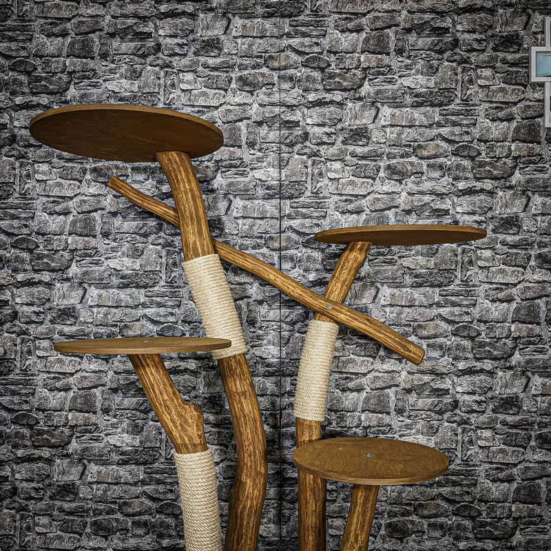 Outdoor Naturkratzbaum 3465 Kratzbaum Natur Holz Design 141 cm hoch Katzenbaum