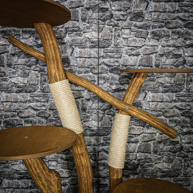Outdoor Naturkratzbaum 3465 Kratzbaum Natur Holz Design 141 cm hoch Katzenbaum