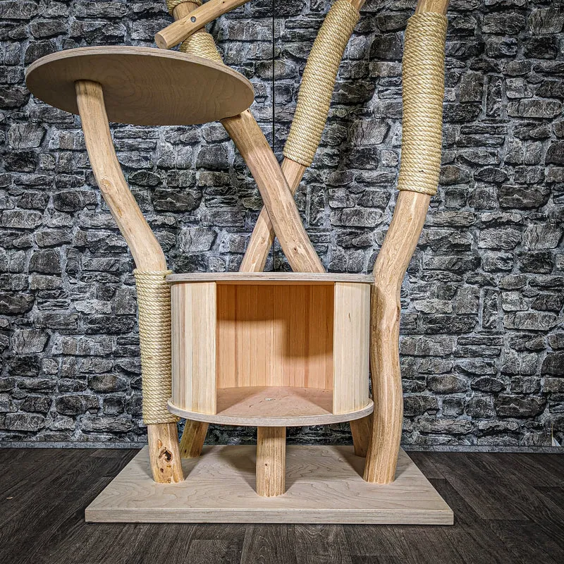 Naturkratzbaum 3463 Kratzbaum Natur Holz Design 194 cm hoch Katzenbaum