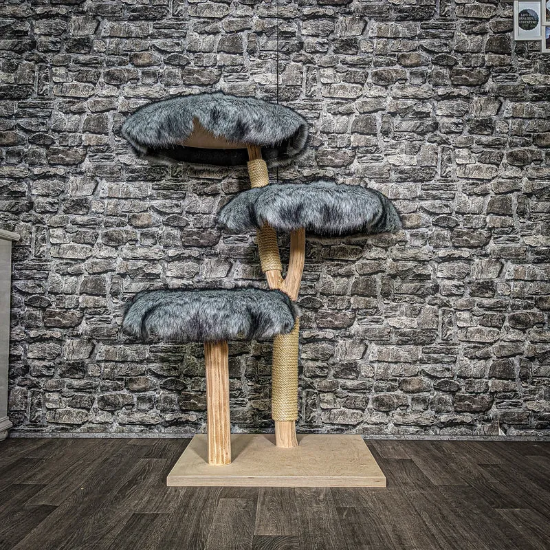 Naturkratzbaum 3462 Kratzbaum Natur Holz Design 114 cm hoch Katzenbaum