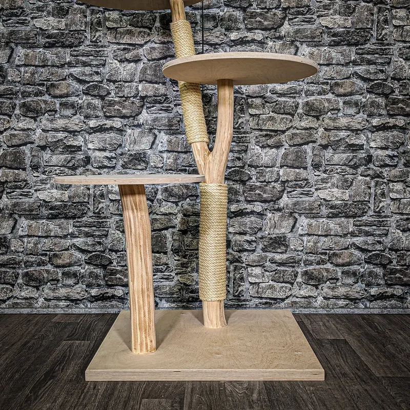 Naturkratzbaum 3462 Kratzbaum Natur Holz Design 114 cm hoch Katzenbaum