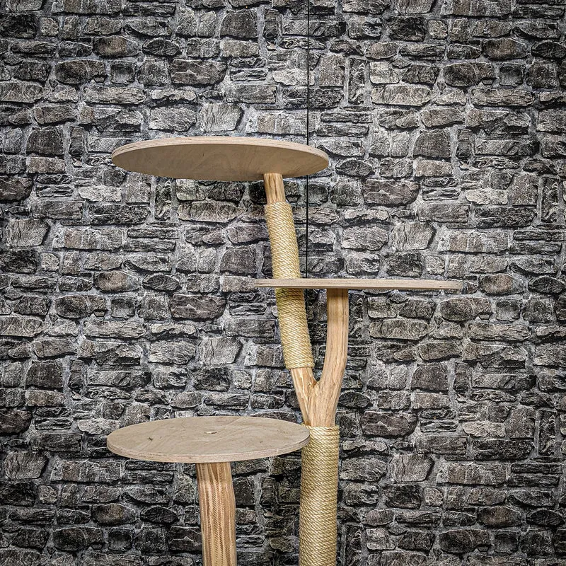 Naturkratzbaum 3462 Kratzbaum Natur Holz Design 114 cm hoch Katzenbaum