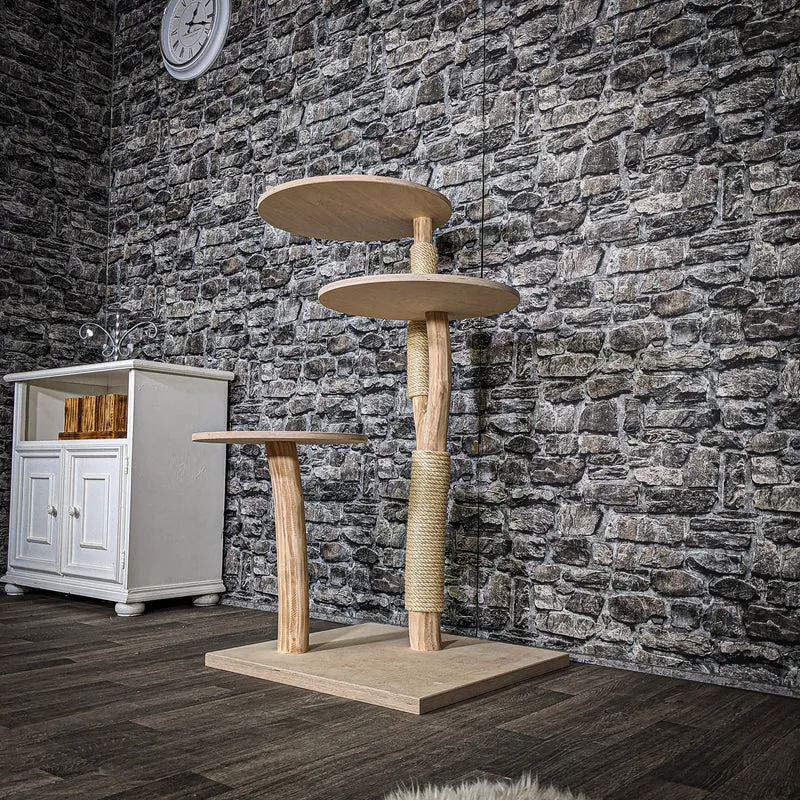 Naturkratzbaum 3462 Kratzbaum Natur Holz Design 114 cm hoch Katzenbaum