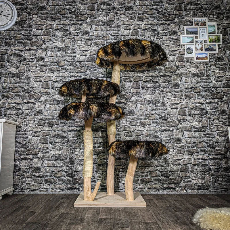 Naturkratzbaum 3459 Kratzbaum Natur Holz Design 145 cm hoch Katzenbaum