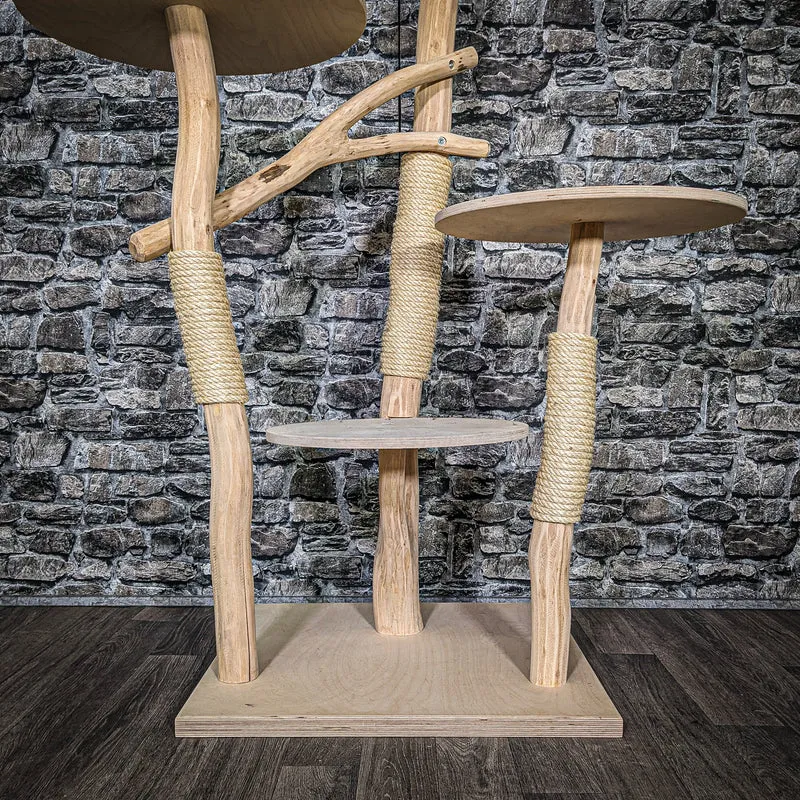 Naturkratzbaum 3458 Kratzbaum Natur Holz Design 133 cm hoch Katzenbaum