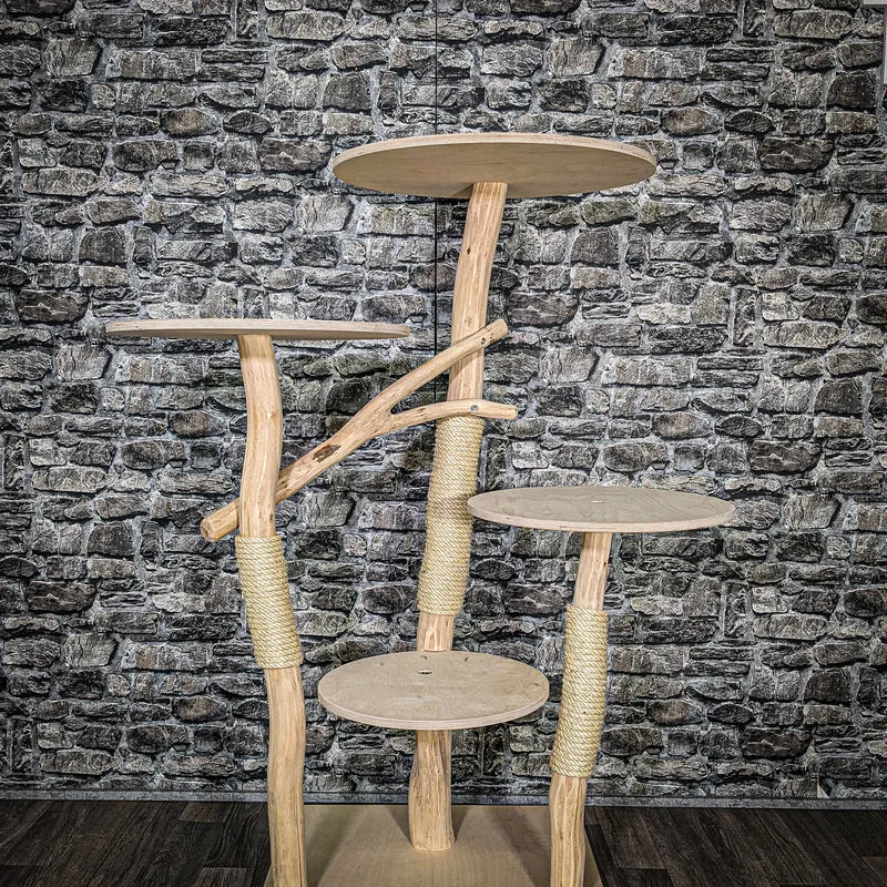 Naturkratzbaum 3458 Kratzbaum Natur Holz Design 133 cm hoch Katzenbaum