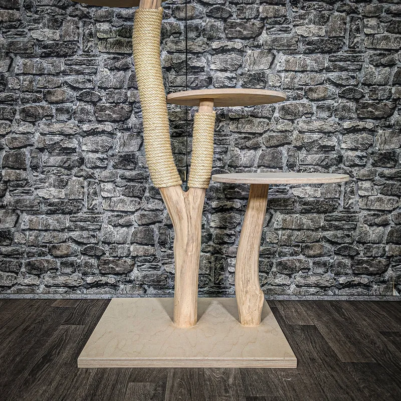 Naturkratzbaum 3457 Kratzbaum Natur Holz Design 114 cm hoch Katzenbaum