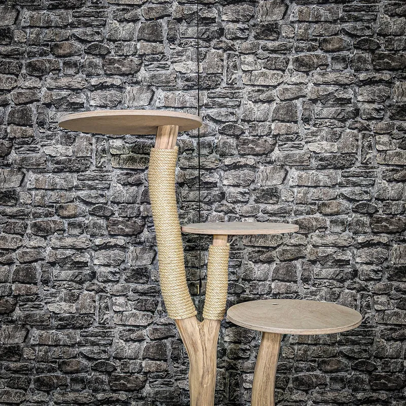 Naturkratzbaum 3457 Kratzbaum Natur Holz Design 114 cm hoch Katzenbaum