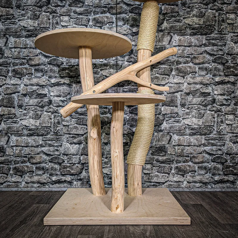 Naturkratzbaum 3456 Kratzbaum Natur Holz Design 116 cm hoch Katzenbaum