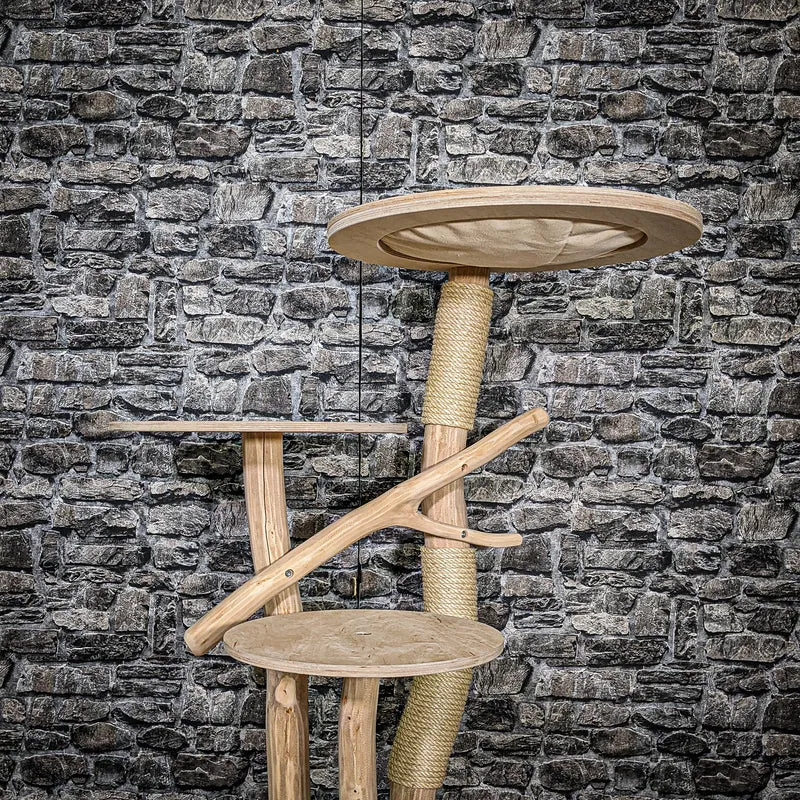Naturkratzbaum 3456 Kratzbaum Natur Holz Design 116 cm hoch Katzenbaum