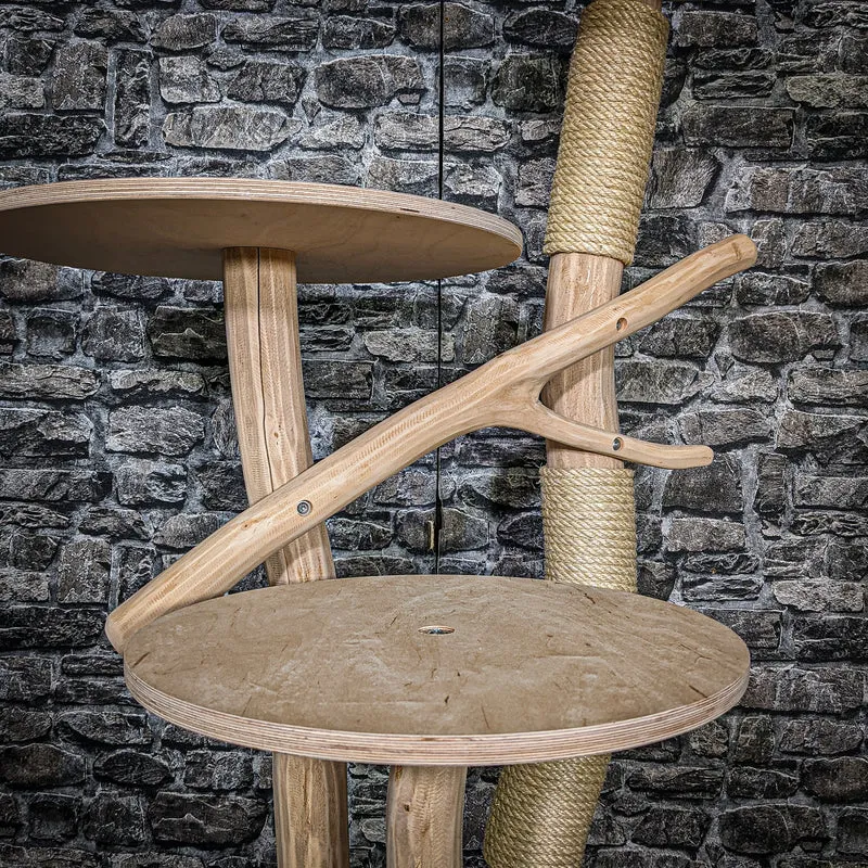 Naturkratzbaum 3456 Kratzbaum Natur Holz Design 116 cm hoch Katzenbaum