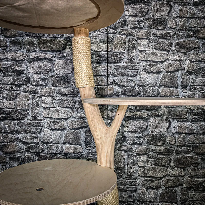 Naturkratzbaum 3455 Kratzbaum Natur Holz Design 145 cm hoch Katzenbaum